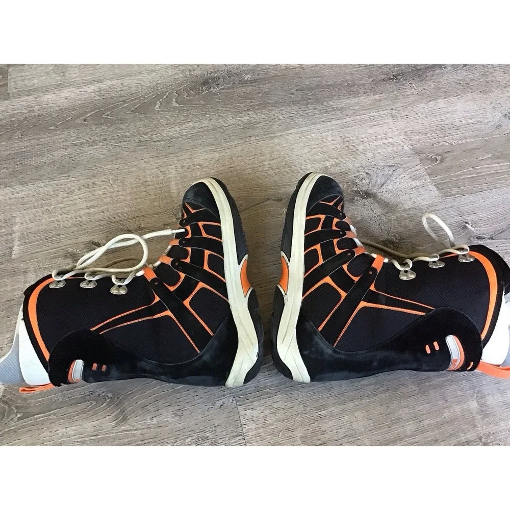 Burton Moto Men's Snowboard Boots USA Size 8.5 Gray Orange Lace Up